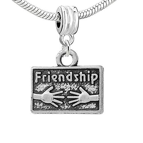 Friendship Dangle Charm European Bead Compatible for Most European Snake Chain Bracelet - Sexy Sparkles Fashion Jewelry