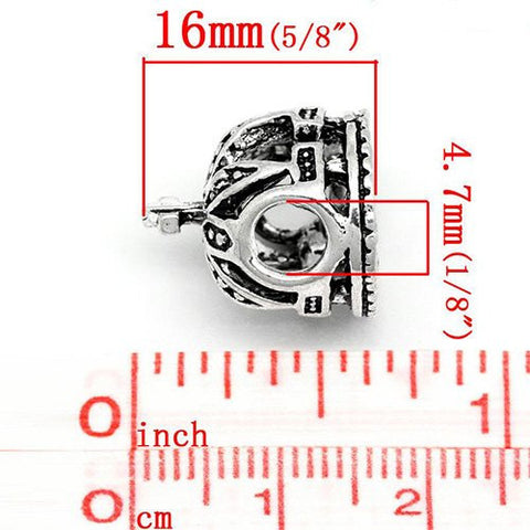 Prince CrownHollow Pattern Charm European Bead Compatible for Most European Snake Chain Bracelet - Sexy Sparkles Fashion Jewelry - 2