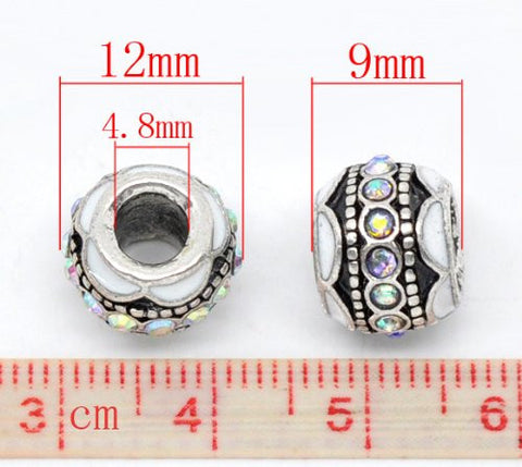 April Clear  Rhinestone Enamel Charm European Bead Compatible for Most European Snake Chain Bracelet - Sexy Sparkles Fashion Jewelry - 3