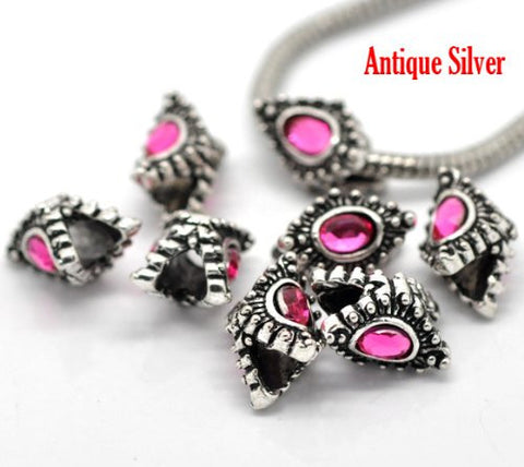 One Fuchsia Acrylic Spacer European Bead Compatible for Most European Snake Chain Bracelet - Sexy Sparkles Fashion Jewelry - 2
