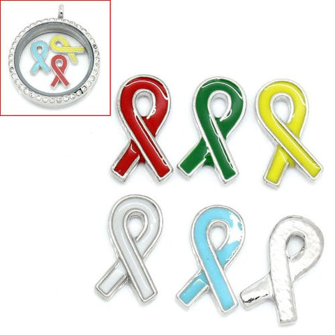Ribbon Floating Charm For Glass Living Memory Lockets - Sexy Sparkles Fashion Jewelry - 4