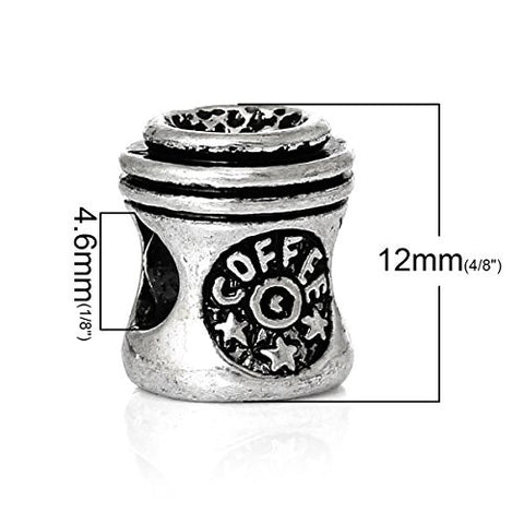Coffee Cup With Stars Bead Compatible for Most European Snake Chain Bracelet - Sexy Sparkles Fashion Jewelry - 3