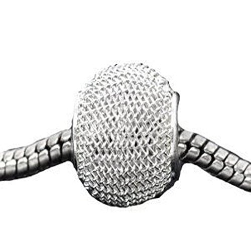 White Mesh Charm spacer for Snake Chain Charm Bracelet - Sexy Sparkles Fashion Jewelry
