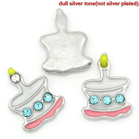 Birthday Cake Floating Charm For Glass Living Memory Lockets - Sexy Sparkles Fashion Jewelry - 3