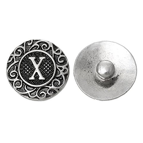 Alphabet Letter X Chunk Snap Button or Pendant Fits Snaps Chunk Bracelet - Sexy Sparkles Fashion Jewelry - 1