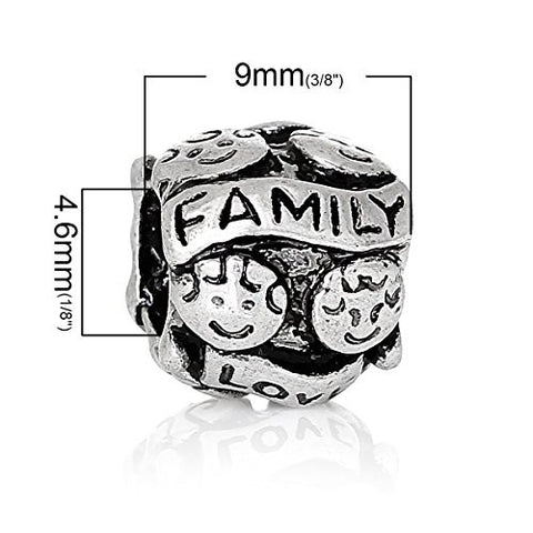 Carved Family Love European Bead Compatible for Most European Snake Chain Bracelet - Sexy Sparkles Fashion Jewelry - 3