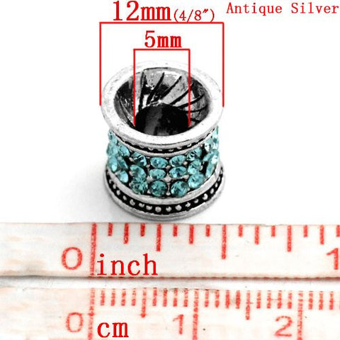 Blue December Birthstone  Crystals European Bead Compatible for Most European Snake Chain Charm Bracelet - Sexy Sparkles Fashion Jewelry - 3
