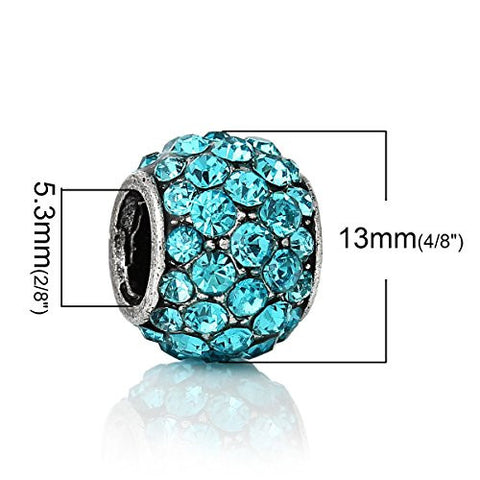 Euroepean Charm With Blue Crystals for Snake Chain Charm Bracelet - Sexy Sparkles Fashion Jewelry - 3