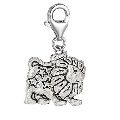 Zodiac Signs Clip On For Bracelet Charm Pendant for European Charm Jewelry w/ Lobster Clasp (Leo) - Sexy Sparkles Fashion Jewelry