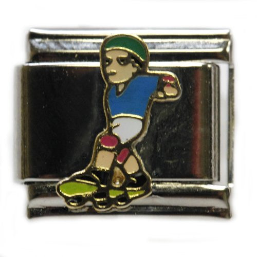 Skateboarding Italian Link Bracelet Charm