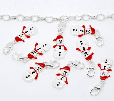 Christmas Snowman Charm Pendant for European Clip on Charm Jewelry w/ Lobster Clasp - Sexy Sparkles Fashion Jewelry - 2