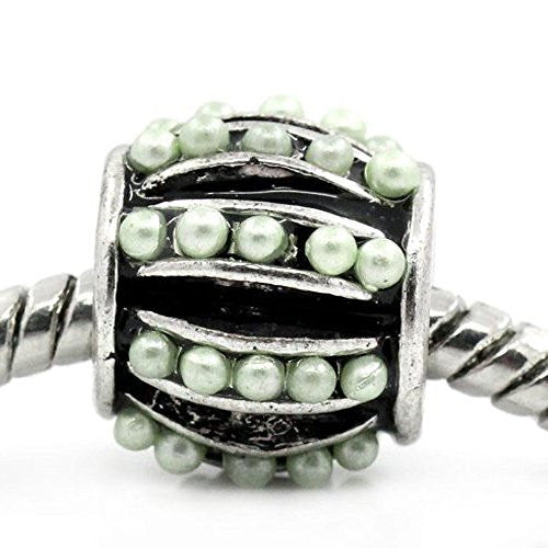 Cream Resin Lantern w/ Dots Bead Spacer For Snake Chain Charm Bracelet - Sexy Sparkles Fashion Jewelry - 1