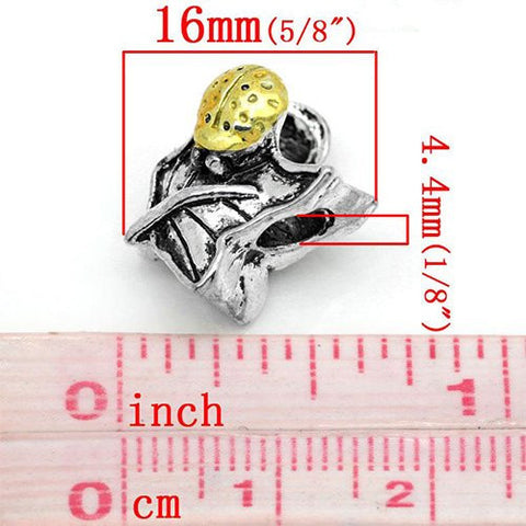 Lady Bug on Leaf Bead Spacer for Snake Chain Charm Bracelet - Sexy Sparkles Fashion Jewelry - 2