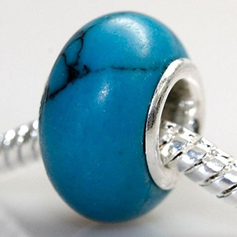 Turquoise Stone European Bead Compatible for Most European Snake Chain Bracelet - Sexy Sparkles Fashion Jewelry - 2