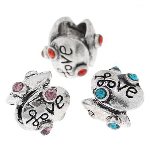 Red Crystals on Spacer European Bead Compatible for Most European Snake Chain Bracelet - Sexy Sparkles Fashion Jewelry - 2