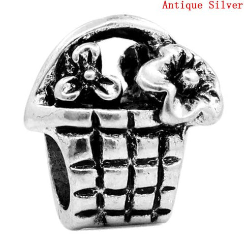 Basket of Flowers Charm European Bead Compatible for Most European Snake Chain Bracelet - Sexy Sparkles Fashion Jewelry - 2