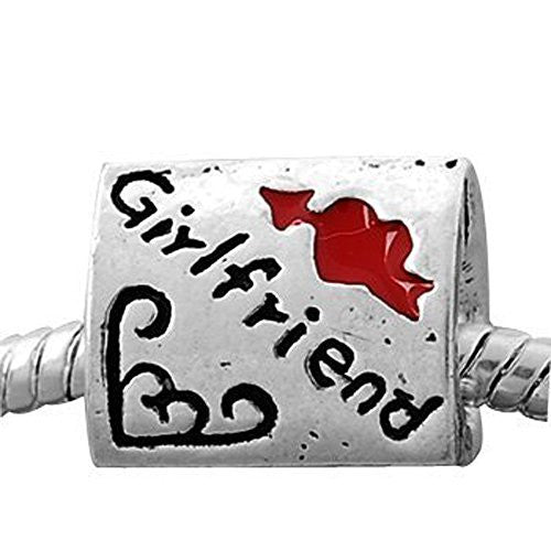 Love Girlfriend Triangle Charm Spacer Beads For Snake Chain Charm Bracelet