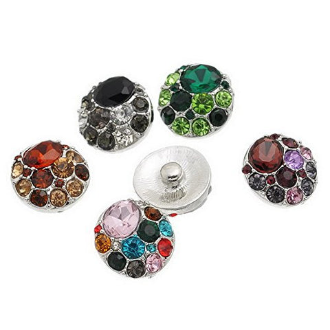 Multi  Chunk Snap Button or Pendant w/  Crystals Fits Snaps Chunk Bracelet - Sexy Sparkles Fashion Jewelry - 3