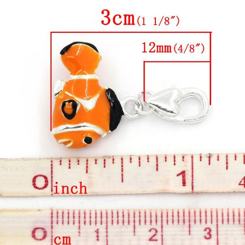Clown Fish Clip on Pendant for European Jewelry w/ Lobster Clasp - Sexy Sparkles Fashion Jewelry - 2