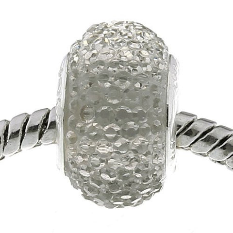 Gray Glitter Charm fits European Snake Chain Charm Bracelets - Sexy Sparkles Fashion Jewelry - 4