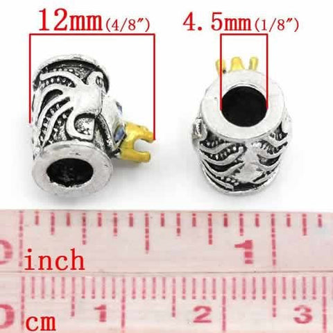 Octopus with Crown Charm European Bead Compatible for Most European Snake Chain Bracelet - Sexy Sparkles Fashion Jewelry - 3