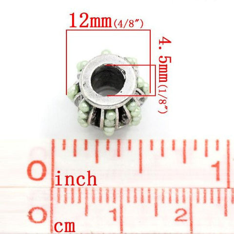Cream Resin Lantern w/ Dots Bead Spacer For Snake Chain Charm Bracelet - Sexy Sparkles Fashion Jewelry - 2