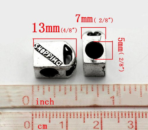 Hand Bag Shopping Charm Spacer Beads for Snake Chain Charm Bracelet - Sexy Sparkles Fashion Jewelry - 3