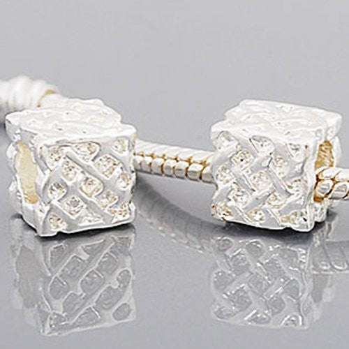 One (1)Square Knot Charm European Bead Compatible for Most European Snake Chain Bracelet - Sexy Sparkles Fashion Jewelry