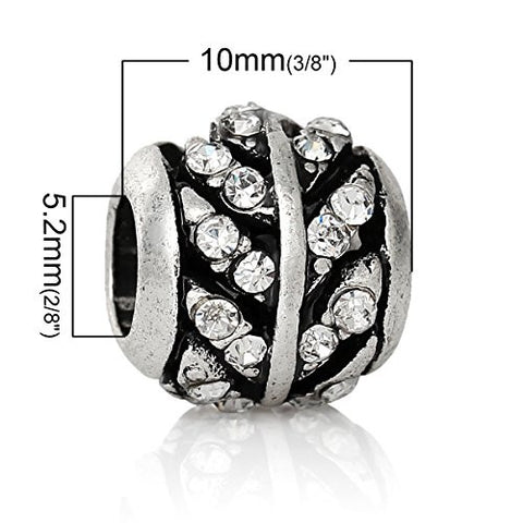 Clear Crystal European Bead Compatible for Most European Snake Chain Bracelet - Sexy Sparkles Fashion Jewelry - 3