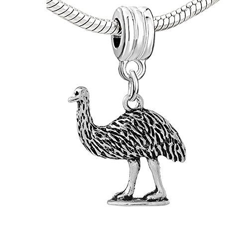 Ostrich Bird Charm European Bead Compatible for Most European Snake Chain Bracelet - Sexy Sparkles Fashion Jewelry