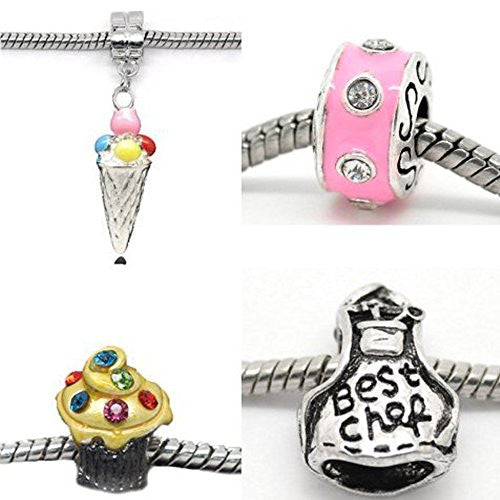 Chef Inspired Charm Beads For Snake Chain Bracelets - Sexy Sparkles Fashion Jewelry - 1