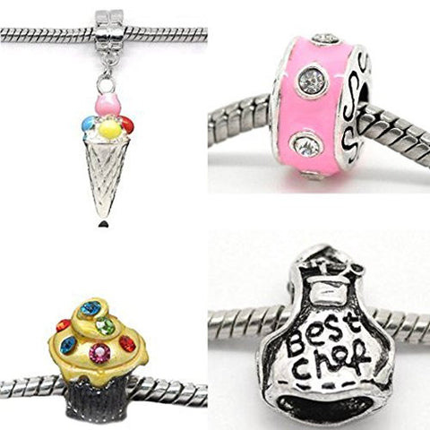Chef Inspired Charm Beads For Snake Chain Bracelets - Sexy Sparkles Fashion Jewelry - 1