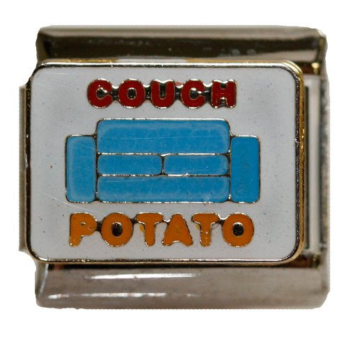 Couch Potato Italian Link Bracelet Charm