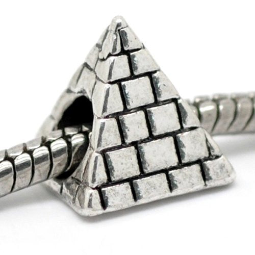Egyptian Pyramid Charm European Bead Compatible for Most European Snake Chain Bracelet