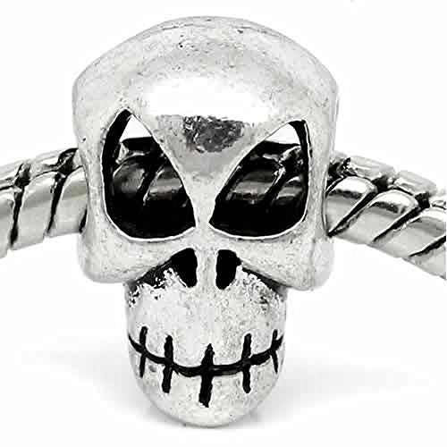 Skull Charm European Bead Compatible for Most European Snake Chain Bracelet