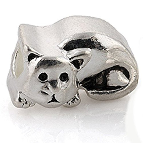 Sitting Cat European Bead Compatible for Most European Snake Chain Charm Bracelet - Sexy Sparkles Fashion Jewelry - 1