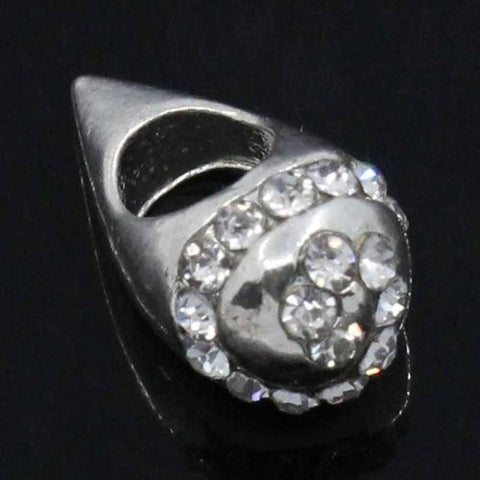 Ice Cream Cone Charm W/clear  Crystals Spacer Beads For Snake Chain Charm Bracelet - Sexy Sparkles Fashion Jewelry - 2