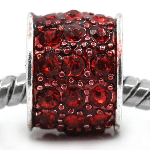 Red Sparkly Charm w/ Rhinestones for Snake Chain Charm Bracelets - Sexy Sparkles Fashion Jewelry - 4