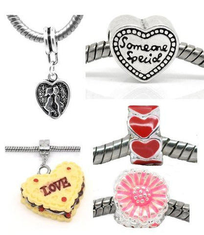 Set of 5 Special Someone Charm Beads For Snake Chain Bracelets - Sexy Sparkles Fashion Jewelry - 2