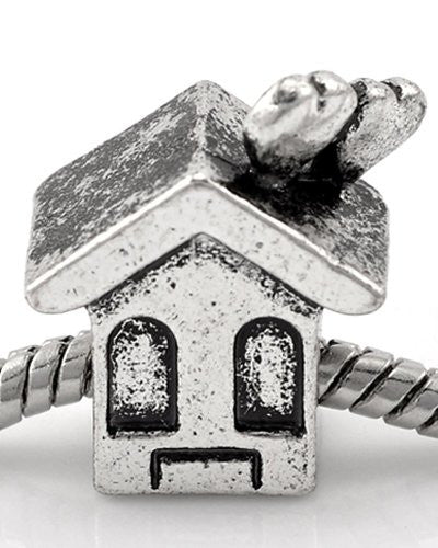 Love My Cozey house/Home Charm European Bead Compatible for Most European Snake Chain Bracelet - Sexy Sparkles Fashion Jewelry - 1