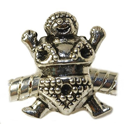 Sumo Wrestler Charm European Bead Compatible for Most European Snake Chain Bracelet - Sexy Sparkles Fashion Jewelry - 1