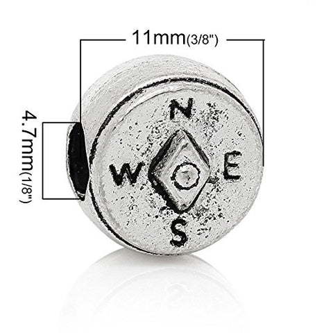 Compass European Charm Spacer Bead for European Snake Chain Charm Bracelet - Sexy Sparkles Fashion Jewelry - 3