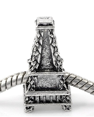 Paris Eiffel Tower Charm European Bead Compatible for Most European Snake Chain Bracelet - Sexy Sparkles Fashion Jewelry - 1