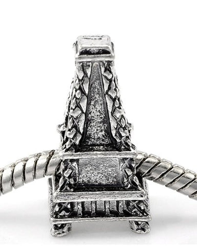 Paris Eiffel Tower Charm European Bead Compatible for Most European Snake Chain Bracelet - Sexy Sparkles Fashion Jewelry - 1