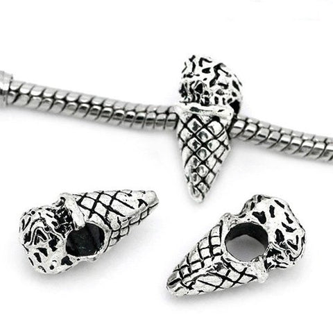 Ice Cream Cone Bead Spacer for Snake Chain Charm Bracelet - Sexy Sparkles Fashion Jewelry - 3