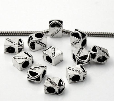 Hand Bag Shopping Charm Spacer Beads for Snake Chain Charm Bracelet - Sexy Sparkles Fashion Jewelry - 2