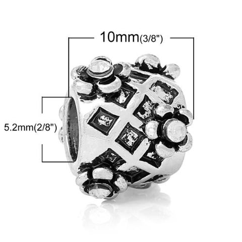 April Birthstone Charm Bead W/Clear  Crystals - Sexy Sparkles Fashion Jewelry - 2