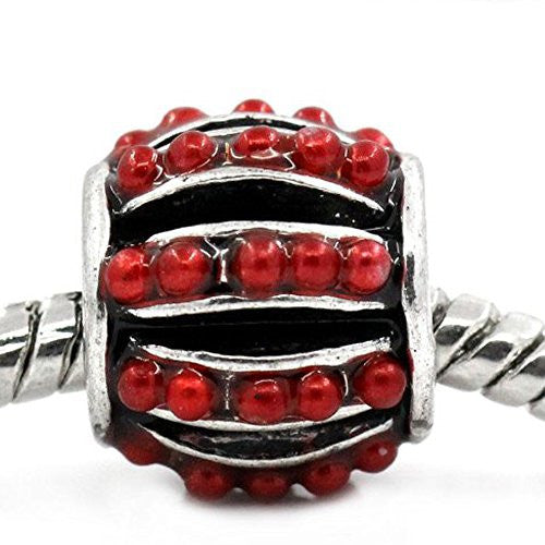 Red Resin Lantern w/ Dots Bead Spacer For Snake Chain Charm Bracelet - Sexy Sparkles Fashion Jewelry - 1