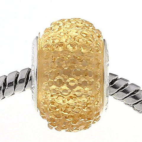 Champagne Glitter Charm fits European Snake Chain Charm Bracelets - Sexy Sparkles Fashion Jewelry - 1