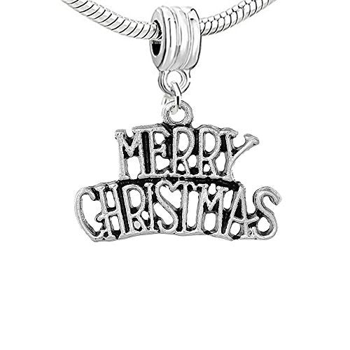 Merry Christmas Charm Bead for European Snake Chain Charm Bracelet - Sexy Sparkles Fashion Jewelry